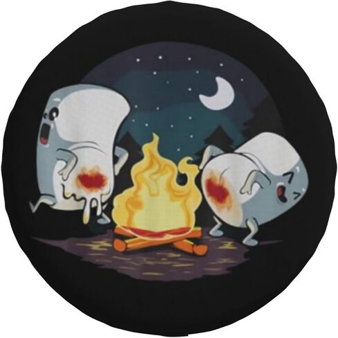 Spare Tire Cover with Marshmallow Campfire Pattern Wheel Protectors Weatherproof Wheel Covers Universal Fit for SUV Truck Rv Travel Camper Trailers Accessories 15inch in Kuwait