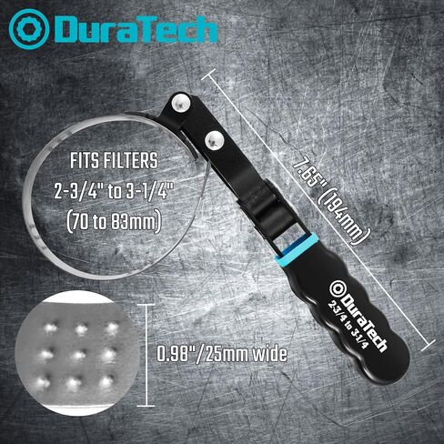 DURATECH Small Swivel Oil Filter Wrench, Oil Filter Removal Tool Fits Filters 2-3/4" to 3-1/4", Perfect for Car Repair Tools in Saudi Arabia