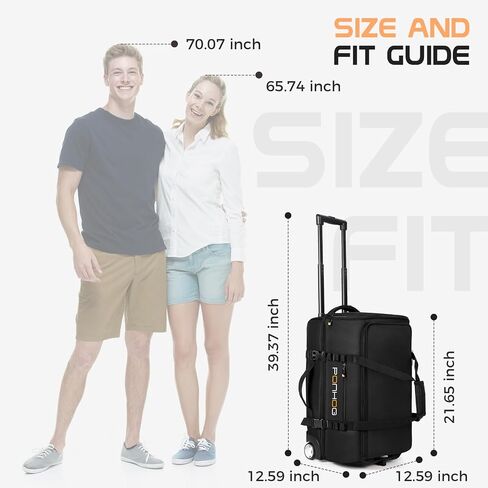 Rolling Duffle Bag With Wheels - 60L Large Wheeled Travel Duffel Bag with Shoe Compartment Water Resistant Duffle Bag for Traveling GYM Overnight Trip Weekender in Saudi Arabia