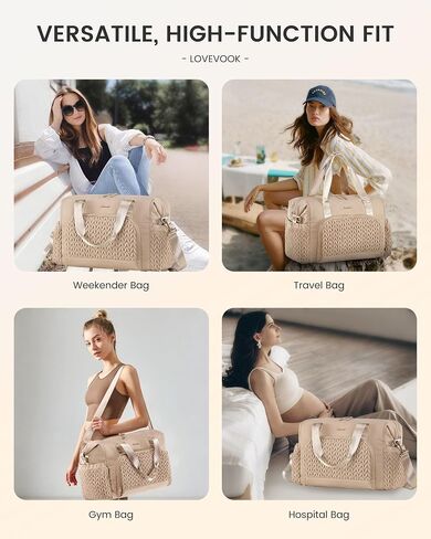 LOVEVOOK Travel Duffle Bag Gym Bag, Quilted Weekender Bags for Women Overnight Bag, Hospital Bag for Women Labor Delivery, Personal Item Travel Carry on Bag for Airplanes in Saudi Arabia