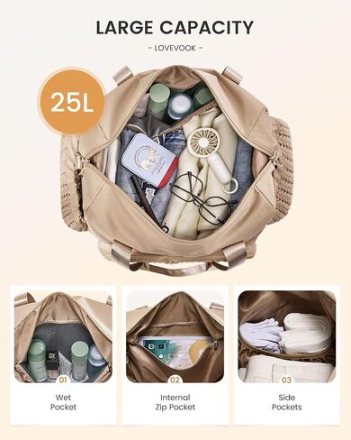 LOVEVOOK Travel Duffle Bag Gym Bag, Quilted Weekender Bags for Women Overnight Bag, Hospital Bag for Women Labor Delivery, Personal Item Travel Carry on Bag for Airplanes in Saudi Arabia