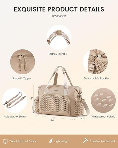 LOVEVOOK Travel Duffle Bag Gym Bag, Quilted Weekender Bags for Women Overnight Bag, Hospital Bag for Women Labor Delivery, Personal Item Travel Carry on Bag for Airplanes in Saudi Arabia