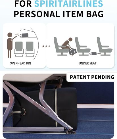 Wandf for Spirit Airlines Personal Item Bag 18x14x8 مقعد مع مقصورة الجيب والأحذية الرطبة وحقيبة الصمامات المعتمدة in Kuwait