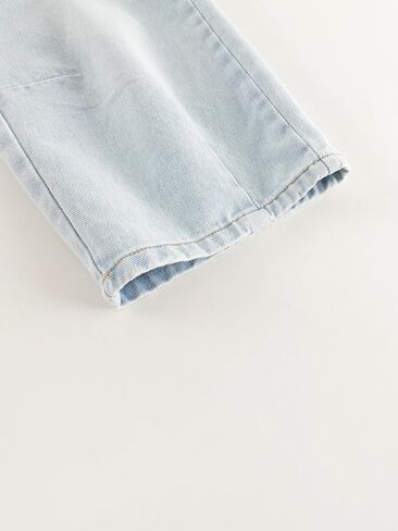 marc & janie Boys Girls Denim Pants Kids Cotton Cargo Pants Parachute Pants Straight Wide Leg Jeans 250022 in Saudi Arabia