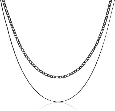 Gold Layered Necklaces for Women, Dainty Gold Choker Necklace,14K Gold Plated Herringbone Cable Link Chain Heart Pendant Necklace Set for Women, Surgical Steel Womens Chain in Kuwait