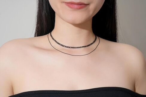 Gold Layered Necklaces for Women, Dainty Gold Choker Necklace,14K Gold Plated Herringbone Cable Link Chain Heart Pendant Necklace Set for Women, Surgical Steel Womens Chain in Kuwait