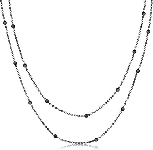 Gold Layered Necklaces for Women, Dainty Gold Choker Necklace,14K Gold Plated Herringbone Cable Link Chain Heart Pendant Necklace Set for Women, Surgical Steel Womens Chain in Kuwait