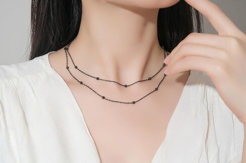 Gold Layered Necklaces for Women, Dainty Gold Choker Necklace,14K Gold Plated Herringbone Cable Link Chain Heart Pendant Necklace Set for Women, Surgical Steel Womens Chain in Kuwait