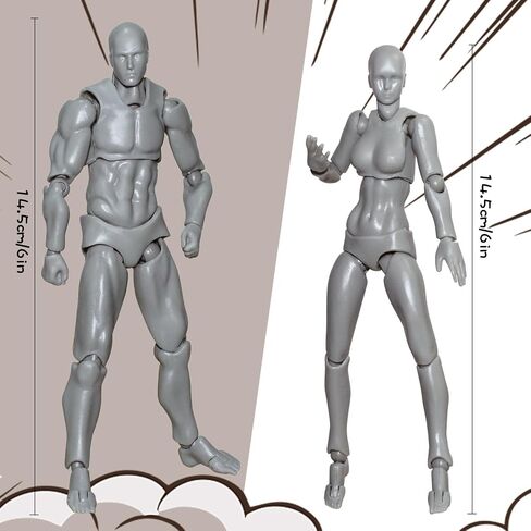 AXITWXIT Body Kun Artist Manikin Figure Drawing Supplies Drawing Tools, Mannequin for Artists Drawing Figures Model for Sketching, Painting, Artists Male (Grey-Body KUN) in Kuwait