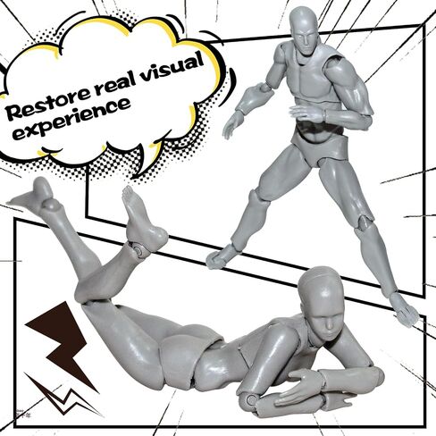AXITWXIT Body Kun Artist Manikin Figure Drawing Supplies Drawing Tools, Mannequin for Artists Drawing Figures Model for Sketching, Painting, Artists Male (Grey-Body KUN) in Kuwait