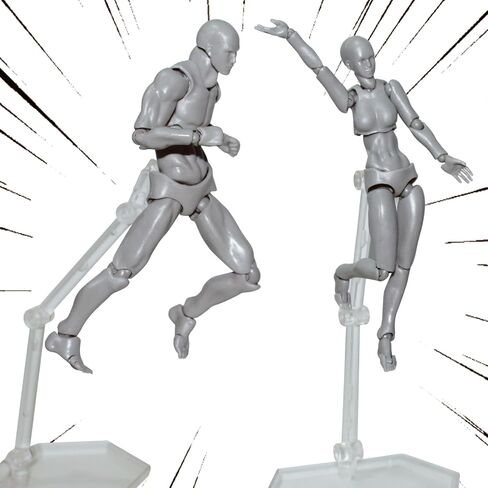 AXITWXIT Body Kun Artist Manikin Figure Drawing Supplies Drawing Tools, Mannequin for Artists Drawing Figures Model for Sketching, Painting, Artists Male (Grey-Body KUN) in Kuwait