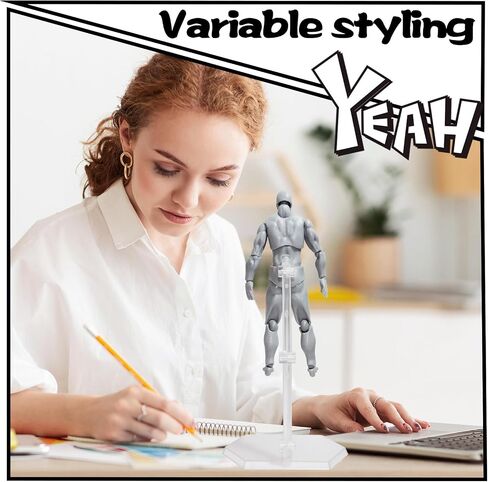 AXITWXIT Body Kun Artist Manikin Figure Drawing Supplies Drawing Tools, Mannequin for Artists Drawing Figures Model for Sketching, Painting, Artists Male (Grey-Body KUN) in Kuwait