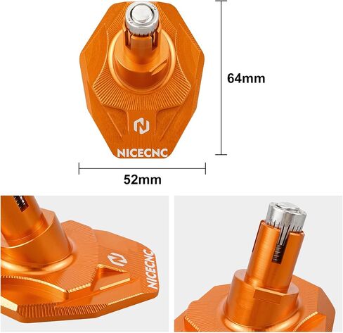 Orange Dirt Bike Kickstand Side Stand Pad Extension Compatible with KTM 125-530 XC XCW XCF XCF-W EXC EXC-F 2008-2023,See Fitment in Kuwait