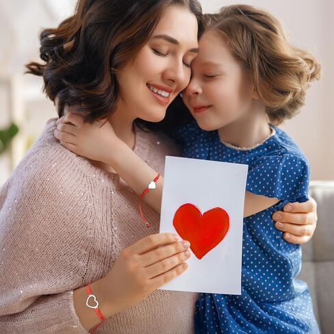 Mothers Day Bracelet Gifts, Adjustable Hearts Mother Daughter Bracelets with Card, Celebrate Love Mothers Day Gifts for Grandma Daughter Accessories in Saudi Arabia