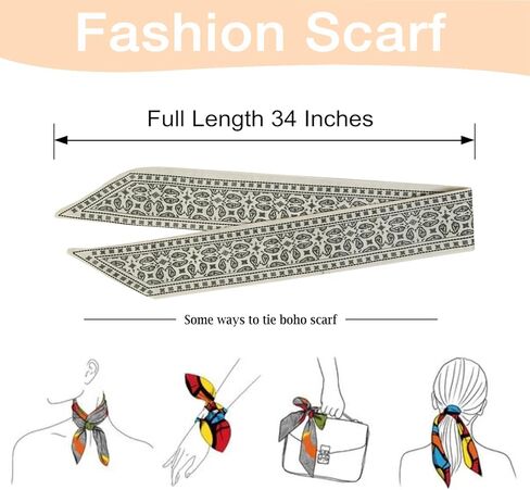4Pcs Fashion Scarves for Women, Multifunctional Boho Scarves Headbands Satin Scarf for Bag Hair Accessories in Saudi Arabia
