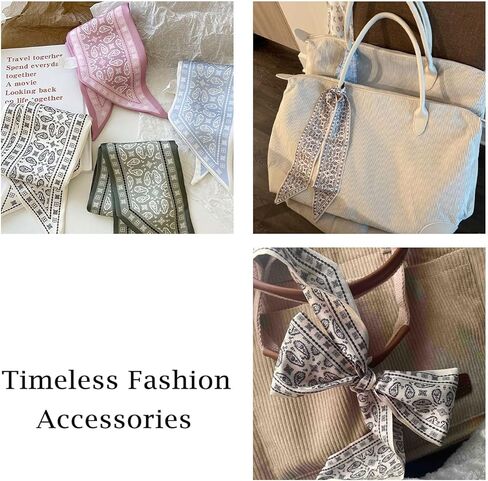 4Pcs Fashion Scarves for Women, Multifunctional Boho Scarves Headbands Satin Scarf for Bag Hair Accessories in Saudi Arabia