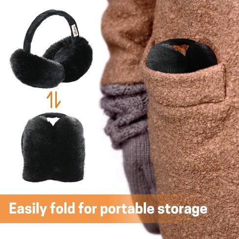 فطائر أذن Aurya ، قابلة للطي رقيقة الأذن دافئة الشتاء في الهواء الطلق ، والأذن الأذن القابلة للتعديل للنساء للنساء in Kuwait