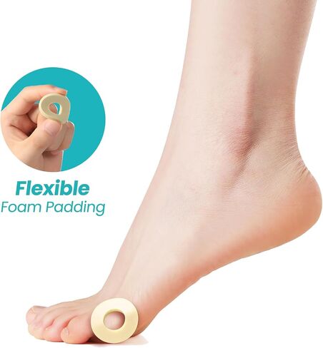 Callus Cushions for Bottom of Foot - Round Foam Padding with Water-Resistant Self-Stick Adhesive - Corn Cushions for Toes and Feet, Reduce Pain, Pressure and Friction from Shoes (Pink, 32 Count) in Kuwait