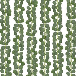 CQURE 12 Pack Eucalyptus Garland ، eucalyptus الاصطناعي يترك طاولة خضراء جارلاند جليد الزهور لكروم الزفاف طاولة المدفأة