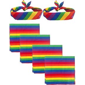 6 Pieces Rainbow Pride Bandana Gay Pride LGBTQ Bandana Headband Scarf