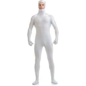 ATHX Men's and Women's Spandex Open Face Bodysuit Costume Adult Stretchy Halloween Cosplay Body Suit Zentai Suit Outfits