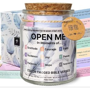Bible Verse Jar, Christian Gifts for Women, Best Friend Birthday Present for Women, Her, Sisters, Besties, Mom Gifts Graduation Gift, Prayer Hope Jar (Gift Package 1)