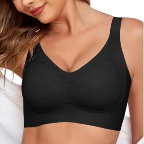 Jacquard X Cross Pull Up Bras for Women No Underwire Wireless Seamless Bralette Comfort Full Coverage