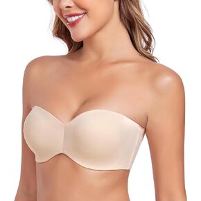 Women's Minimizer Bras Strapless Bra Seamless Underwire Bandeau with Multi-Way Straps