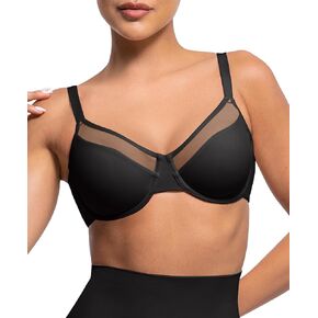 Minimizer Bras for Women Full Coverage Unlined Underwire Bras Plus Size Lifting Bra for Heavy Breast, Black 34D