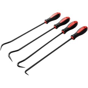 ROTATION 4-Piece Heavy-Duty Long Hook & Pick Set, Automotive Hose Removal Tools for Vehicle Radiator and Coolant Hose, Clamp, and More