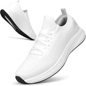 Mens Slip on Lightweight Walking Shoes Non Slip Breathable Running Shoes Comfort Tennis Workout Gym Sneakers with Shoelace