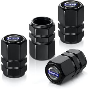 Tire Valve Stem Caps, Compatible with Land Rover Discovery Range Rover Sport Defender Land Cruiser Series Universal Car Air Cover Car Accessories for Cars, SUV, Truck, Motorcycles 4pcs （Black）