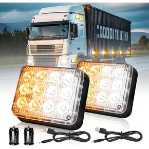 Red Beacon LED ضوء مقطورة مغناطيسية للشاحنات اللاسلكية أضواء مقطورة للسيارات ، وأضواء ستروب ستروب ستروب القابلة لإعادة الشحن.