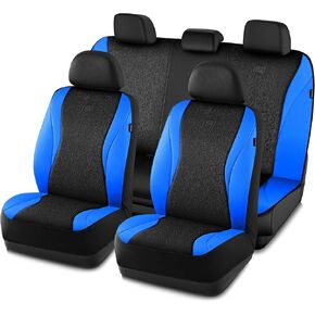 Skechers Car Seat Covers,Leather Seat Covers with GOGA Mat Technology,Waterproof Car Seat Covers Front Seats,Airbag Compatible,Comfort Universal Fit for Most Cars,Vans,Trucks,SUVs,Black