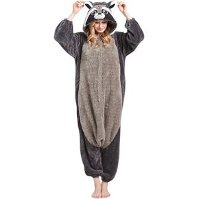 DarkCom Raccoon Onesie Halloween Costume One Piece Unisex Adult Pajamas Women Men Sleepwear Christmas Pajamas in Kuwait