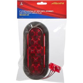 Maxxima M63346R-KIT 6" Oval Red Lightning Series Stop/Turn/Tail Kit with Grommet & Right Angle Plug