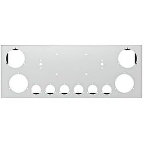 United Pacific 21493 Tail Light Panel, Stainless Steel, Rear Center, with Four 4" Light Cutouts & Six 2" Light Cutouts