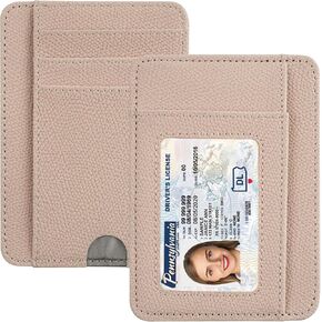 HOTCOOL Card Holder Wallet Front Pocket Minimalist Travel Cute Funny Thin Leather With RFID Blocking Small Credit Card Holder Wallet for Men & Women Girls Organizer Gifts, Glitter Rose