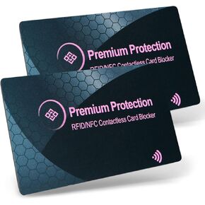 RFID/NFC مضاد للسرقة لبطاقات الحماية الاحتيال (حزمة 2) محفظة لبطاقات الائتمان/الخصم المدعوفة للاحتيال ، حماية جوازات السفر | (ذهب)