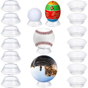 Baseball Stand Game Balls Display Holder Easter Eggs Display Stands for Easter Party Sphere Holder Softball Stands for Balls or Other Round Items Reversible 16 PCS