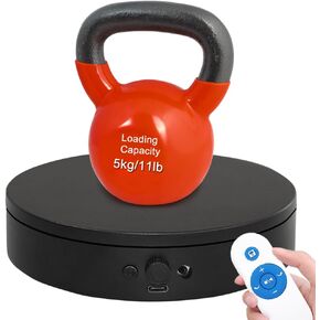 Knob Speed Adjustment Remote Control Motorized Rotating Display Stand 3d scanner Electric Turntable rotating platform for Photography Shows,Jewelry,Watch,3D Models,Support AAA & charging