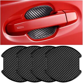 Mandark Car Door Handle Cup Scratch Protector, 4PCS 3D TPU Carbon Fiber Vehicle Door Bowl Sticker, Automotive Door Handle Paint Protective Film Cover Accessories, Universal for Most Cars (Large)