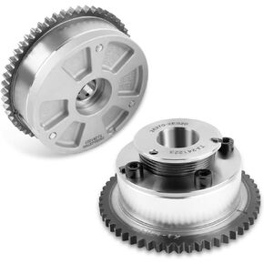 2PCS محرك العادم والمدخول CVVT CAMSHAND GEAR ، CVVT عمود الحدبات المسننة المتوافقة مع 2017-2021 HYUNDAI ELANTRA KONA VELOSTER ، KIA FORTE SOUL SELTOS 2.0L استبدال 24350-2E700 ، 24370-2E020