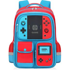 School Backpack for Boys - Gamer Boys Backpack for Kids Children Elementary Middle School - Students Bag for Ages 6-18,17″ Video Game Bookbag Travel Back Pack