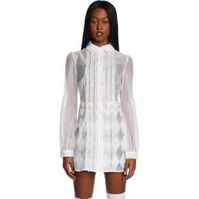 Dolls Kill لقد توقفت تمامًا عن Top Top by Sugar Thrillz - Top Suger Top مع طوق مدبب وتفاصيل الكشكشة