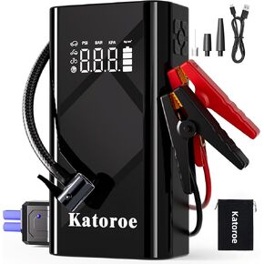 Jump Starter with Air Compressor, Jump Box 4000A Portable Jump Starter (10.0L Gas/8.0L Diesel), 12V Car Battery Jumper Starter with 150PSI Tire Inflator, Display, 3 Mode Flashlight
