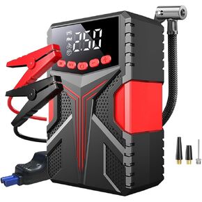 2500A Jump Starter مع ضاغط هواء، شاحن بطارية السيارة لـ 10.0L Gas/8.0L Diesel، مع منفاخ إطارات 150PSI، صندوق القفز المحمول مع كابلات التوصيل