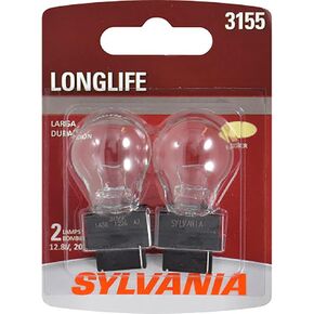 SYLVANIA - 3155 Long Life Miniature - Bulb, Ideal for Daytime Running Lights (DRL) and Back-Up/Reverse Lights (Contains 2 Bulbs)