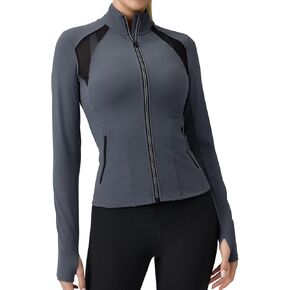 AARYA Women's Workout Jacket Athletic Gym Running Yoga Jackets Zip UP Lightweight jacket with Thumb Holes