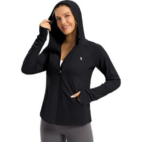 SANTINY Women's UPF 50+ UV Jacket Sun Protection Zip up Hoodie Lightweight Summer SPF Long Sleeve Shirts for Hiking Running